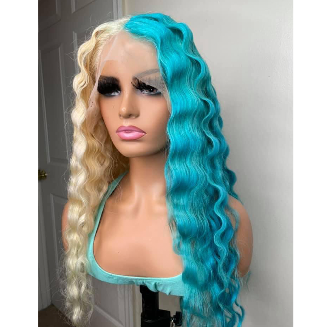 Brazilian Lace Frontal Wig (Straight Crimps, Custom Color)